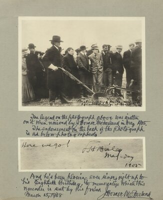 Director Bailey guiding the plow when ground was broken for the Agricultural Buildings