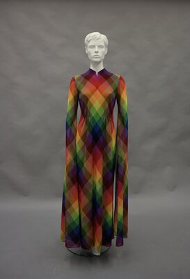 Hostess Gown, Multi-Colored Plaid