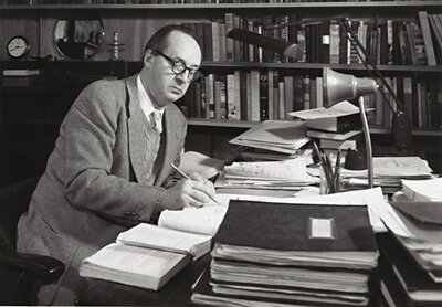 Nabokov at work at Cornell on his massive translation of Eugene Onegin