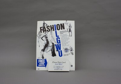 Cardboard Stand Promoting Union-Made Fashion
