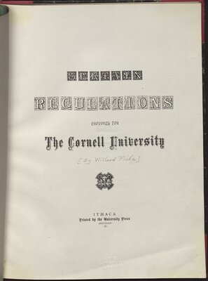 Cornell University Rules and Regulations