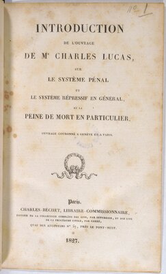 Introduction de L'ouvrage de Me Charles Lucas 
