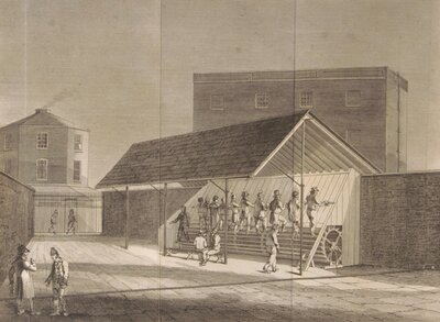 Description d’un moulin de discipline, appelé tread mill: inventé en Angleterre, par M. Cubitt