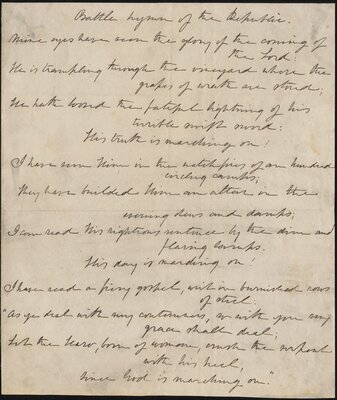 Manuscript of the "Battle Hymn of the Republic" in Howe's hand