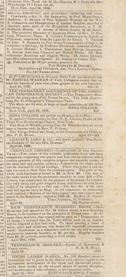 Samuel Warren Wine Advertisement in The New-York Evangelist