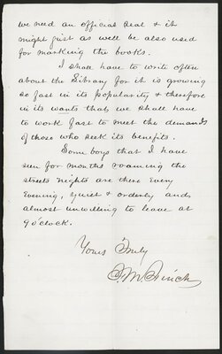 Letter from Francis Miles Finch to Ezra Cornell