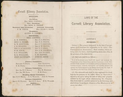 Laws and Regulations of the Cornell Library Association 