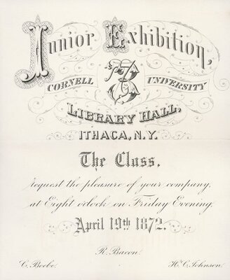 1872 Junior Exhibition invitation