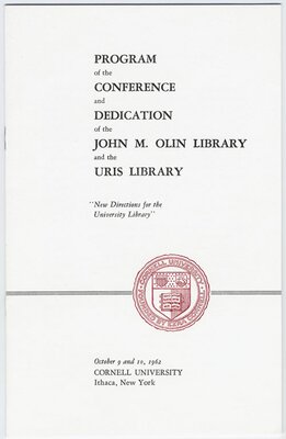 Dedication of Olin and Uris Libraries program