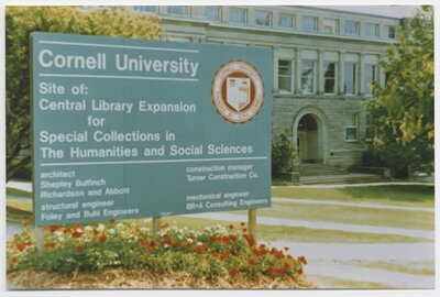 Carl A. Kroch Library construction sign