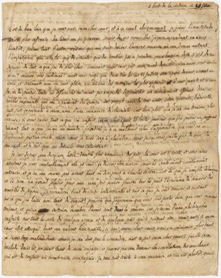 Letter to His Wife, Adrienne de Noailles de Lafayette