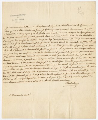 Vaublanc, Note to Interior Minister Comte Vincent de