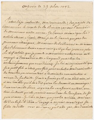 Letter to Lafayette’s Aunt