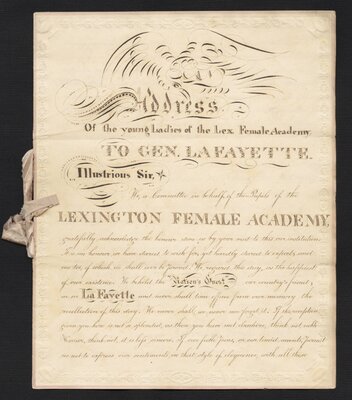 Address of the Young Ladies of the Lexington Female Academy to General Lafayette