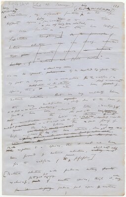 A leaf in the hand of Darwin from the original manuscript of On the Origin of Species