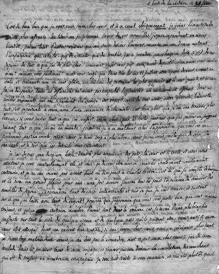 Lafayette's first American letter to his wife, Adrienne