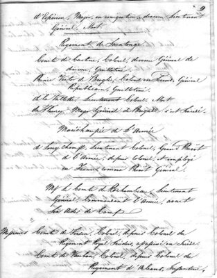 Pages from a booklet of notes on French officers who served in the American War