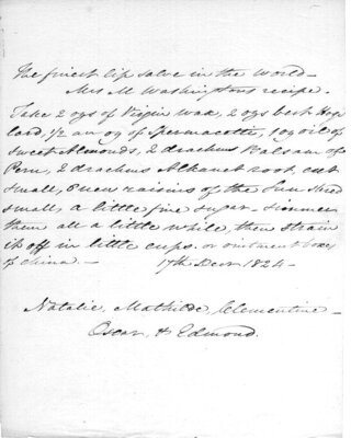 Martha Washington's recipe for "The finest lip salve in the world"