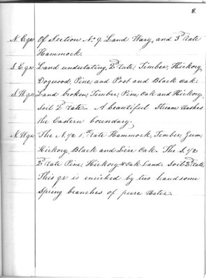 Page 8 from a survey of Lafayette's land in Florida