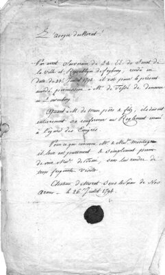 Document concerning restrictions on the movements of M. de Tessa, M. de Mun, and Madame Montagu