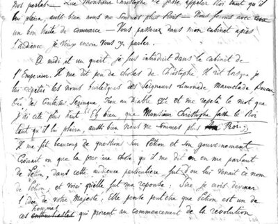 Transcription of a conversation with the Emperor Napoleon Bonaparte about Haiti