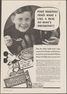 Advertisement for “Post Toasties” Breakfast Cereal