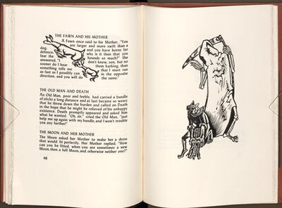 Æsop’s Fables; retold, illustrated with woodcuts, and printed by Elfriede Abbe