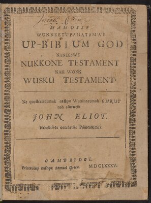 Mamusse wunneetupanatamwe Up-Biblum God naneeswe Nukkone Testament kah wonk Wusku Testament