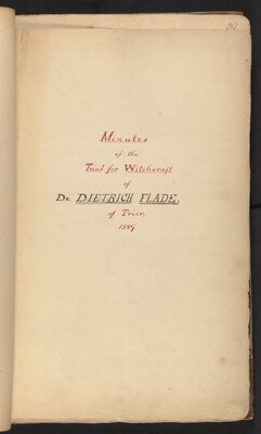 Minutes of the Trial of Dietrich Flade