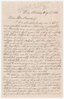 Letter to A.D. White
