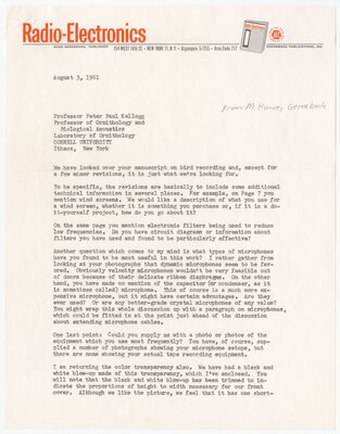 Letter from M. Harvey Gernsback