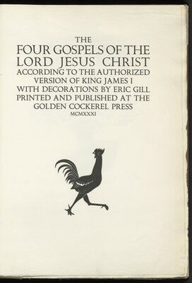 The Four Gospels of the Lord Jesus Christ According to the Authorized Version of King James I.