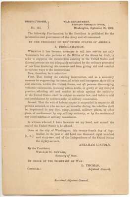 Presidential Order No. 141 Suspending Habeas Corpus