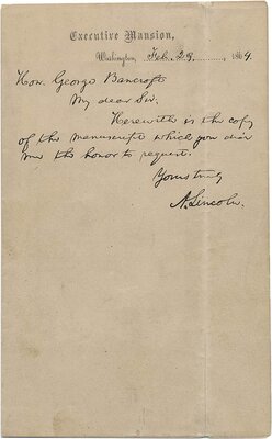 Autograph Letter to George Bancroft