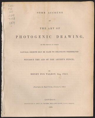 Talbot’s First Photographic Publication