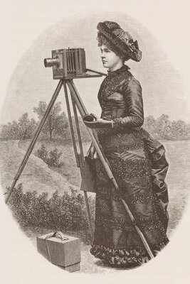 Ad of woman using camera