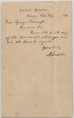 Autograph Letter to George Bancroft