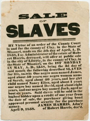 Slave Sale Broadside from Missouri