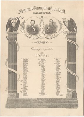 Invitation to the Abraham Lincoln - Andrew Johnson Inaugural Ball