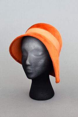 Orange Asymmetrical Cloche