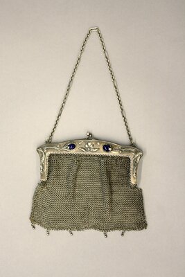 Purse, Sterling Silver Mesh with Cabachon Setting