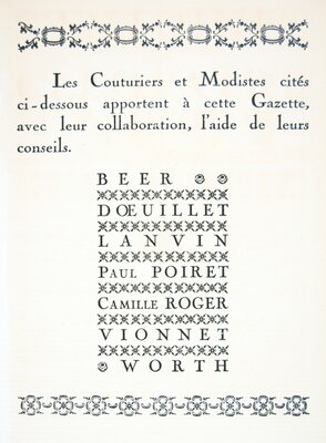 Gazette du Bon Genre designer list