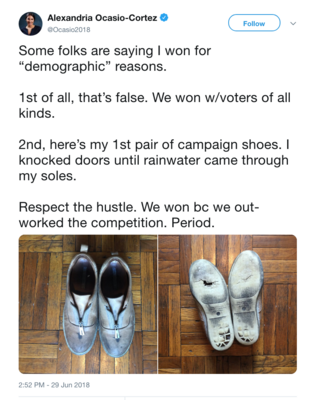 AOC Campaign Shoes Tweet