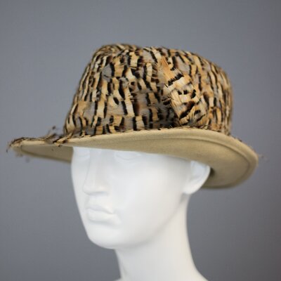 Fedora, Chukar feathers over felt