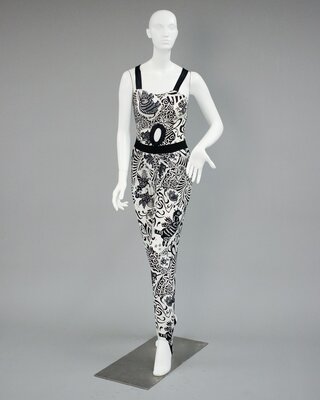 Leotard and leggings, sublimation print with cockfight