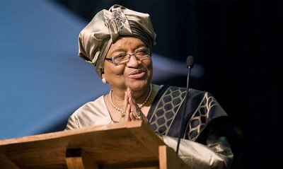 Ellen Johnson Sirleaf,  24th President of Liberia from 2006 - 2018, first female head of state in Africa
