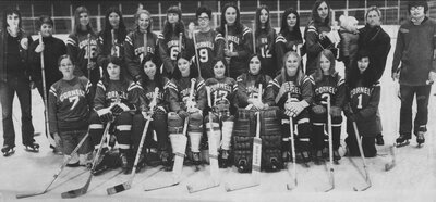 Cornell Women's Ice Hockey team 1971-72. 