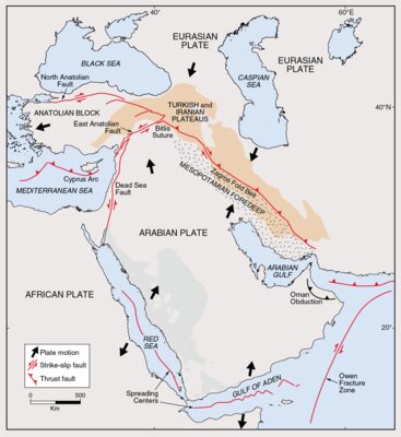 Tectonic Units of the Middle East