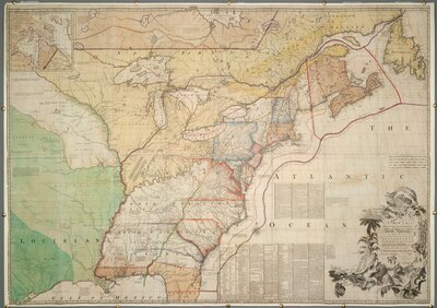 A Map of the British Colonies in North America with the Roads, Distances, Limits, and extent of the Settlements, Humbly Inscribed to the Right Honourable the Earl of Halifax, and the other Right Honourable the Lords Commissioners for Trade & Plantations by Their Lordships most obliged and very humble servant, Jno. Mitchell