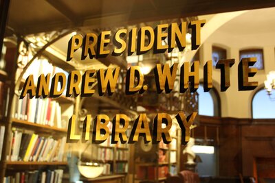 Entrance Lettering President Andrew Dixon White Library 